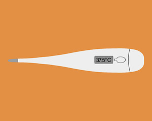 Image showing digital clinical thermometer on orange background