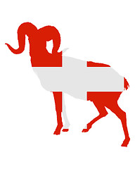 Image showing Flag of Switzerland with ram