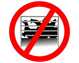 Image showing Prohibition sign caging of hen