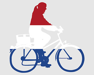 Image showing Dutch woman on bike