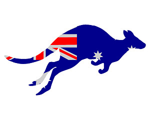 Image showing Flag of Australia with kangaroo