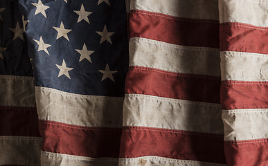 Image showing American flag old and worn