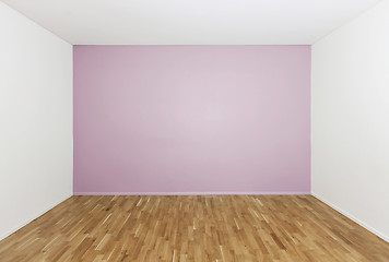 Image showing Empty room with a pink wall