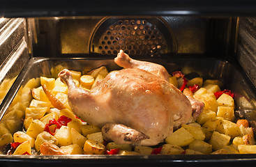 Image showing Chicken in the oven