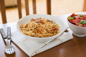 Image showing Spaghetti with tuna