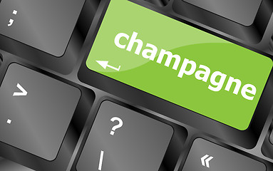 Image showing champagne button on computer pc keyboard key