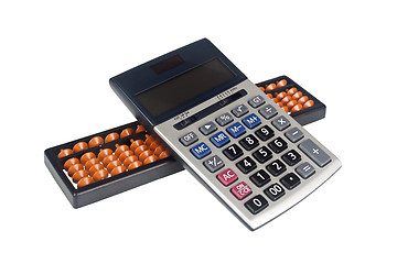 Image showing Abacus and calculator