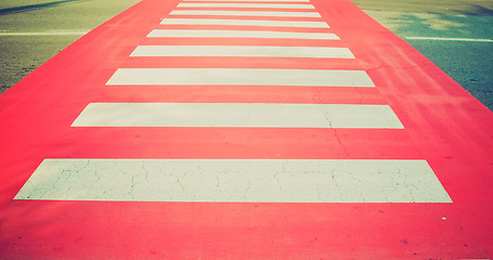 Image showing Retro look Zebra crossing