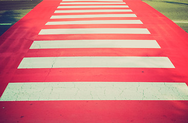 Image showing Retro look Zebra crossing