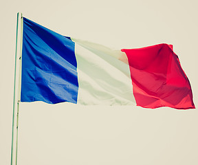 Image showing Retro look French flag