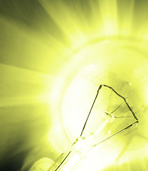 Image showing Background with lit lightbulb