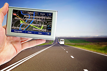 Image showing  gps in a man hand.