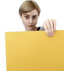 Image showing Woman holding a paper