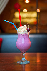 Image showing Cherry milkshake