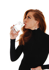 Image showing Woman drinking water.