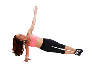 Image showing Woman doing leg workout.