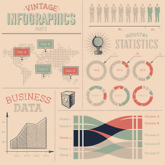 Image showing Vintage infographics design elements