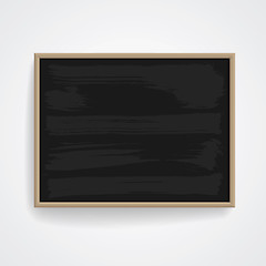 Image showing Black chalkboard with wooden frame