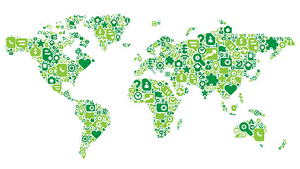 Image showing Green concept of World map