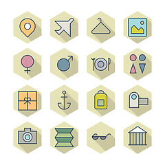 Image showing Thin Line Icons For Travel and Resort