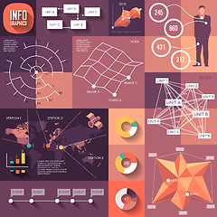 Image showing Infographics of flat design with long shadows