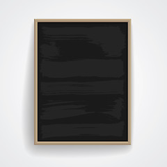 Image showing Black chalkboard with wooden frame