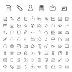 Image showing Thin Line Icons For Business and Finance
