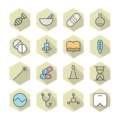 Image showing Thin Line Icons For Medical