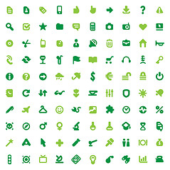 Image showing Green icons and signs