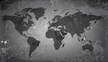 Image showing World map on grunge background