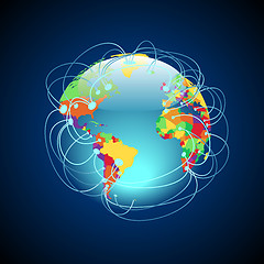 Image showing Worldwide connections colorful