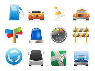 Image showing Icons for cars and roads