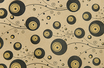 Image showing background of paper black gold bubbles curl strip  