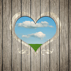 Image showing wooden heart nature