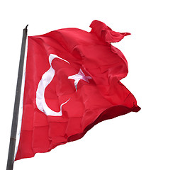 Image showing Waving in wind flag of Turkey