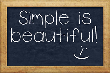 Image showing chalkboard simple is beautiful