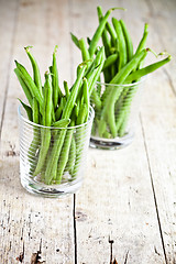 Image showing green string beans in glasses 
