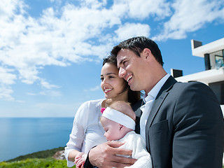 Image showing happy young family at home