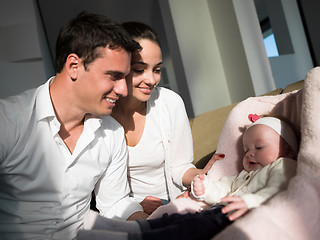 Image showing happy young family at home