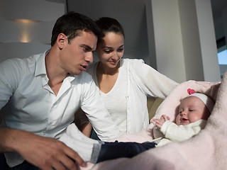 Image showing happy young family at home