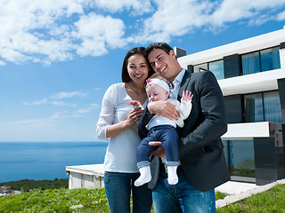 Image showing happy young family at home