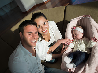 Image showing happy young family at home