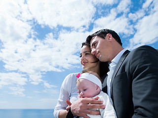 Image showing happy young family at home