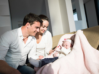 Image showing happy young family at home