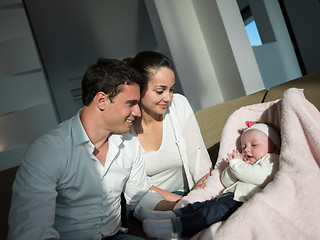 Image showing happy young family at home