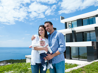 Image showing happy young family at home