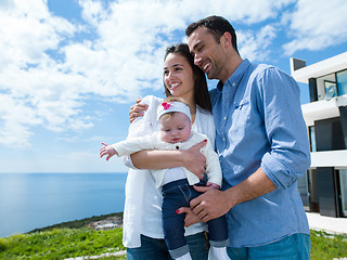 Image showing happy young family at home