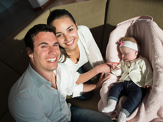 Image showing happy young family at home