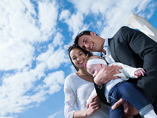 Image showing happy young family at home