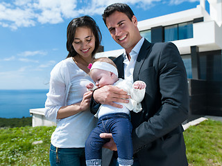 Image showing happy young family at home